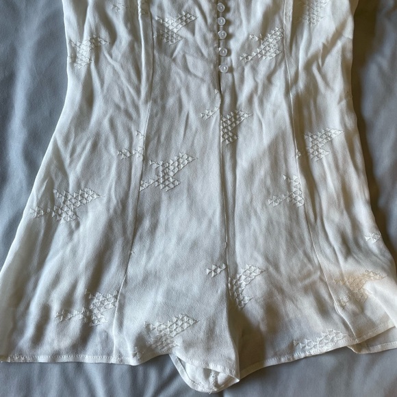 White Romper with White embroidered detailing - Picture 3 of 7